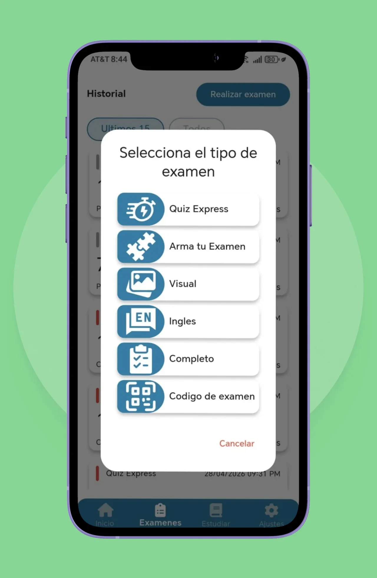 Examenes personalizados según tus necesidades